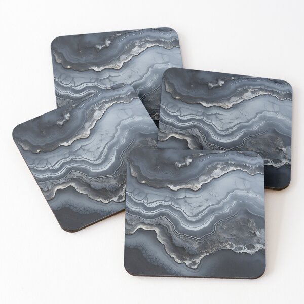 Item preview, Abstract Art Agate Stone Black Dark Grey Design designed and sold by fluffstuffgifts.