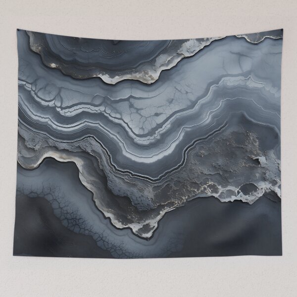 Item preview, Abstract Art Agate Stone Black Dark Grey Design designed and sold by fluffstuffgifts.