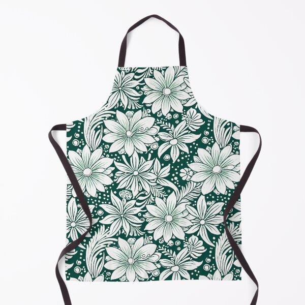 Item preview, White Flowers on Dark Green designed and sold by budhapix.