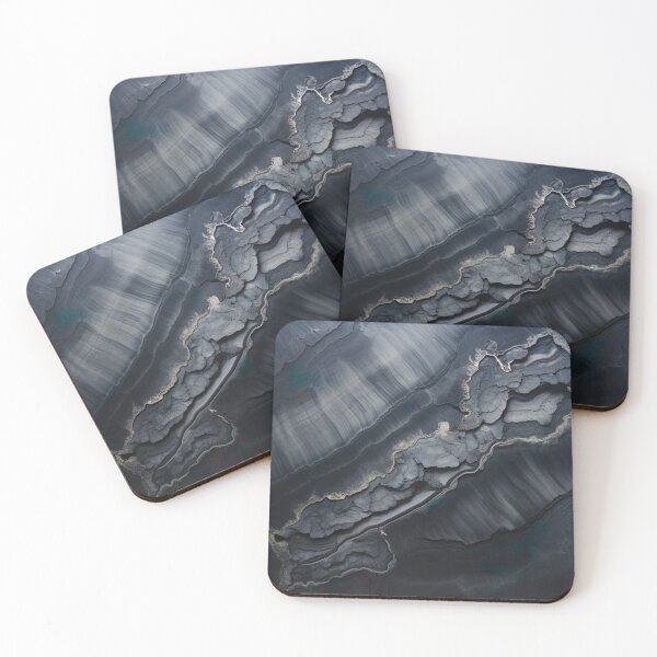 Item preview, Abstract Art Agate Stone Black Dark Grey Design designed and sold by fluffstuffgifts.