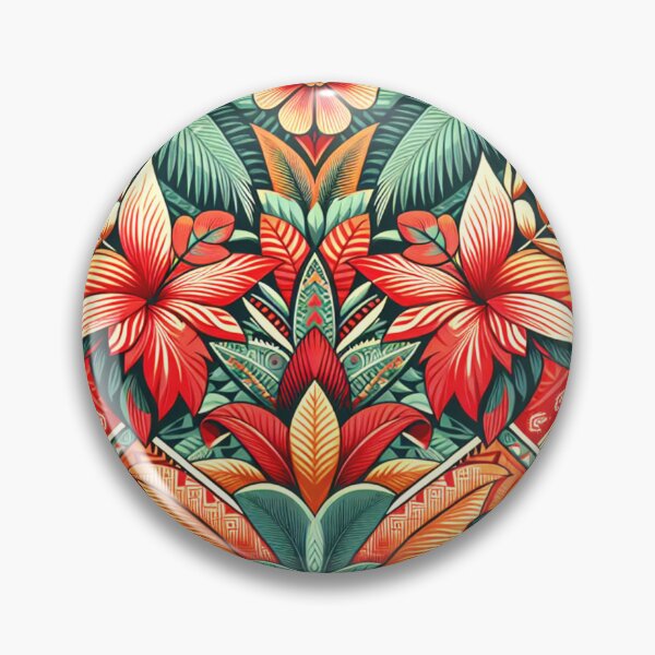 Item preview, Hawaiian Floral Bohemian Retro Vintage Pattern designed and sold by HippieFarms11.