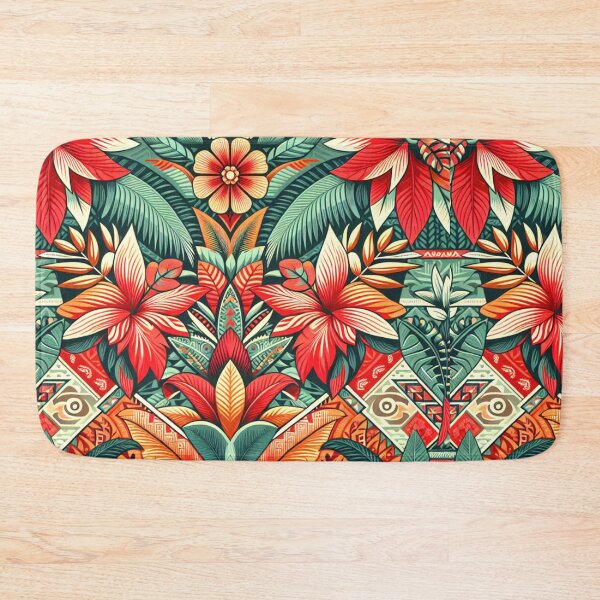 Item preview, Hawaiian Floral Bohemian Retro Vintage Pattern designed and sold by HippieFarms11.