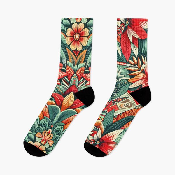 Item preview, Hawaiian Floral Bohemian Retro Vintage Pattern designed and sold by HippieFarms11.