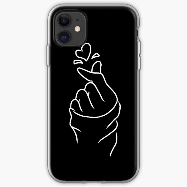 Cute Heart~ White on Black iPhone Soft Case