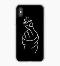 Vinilo o funda para iPhone Corazón lindo ~ blanco sobre negro