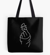 Cute Heart~ White on Black Tote Bag
