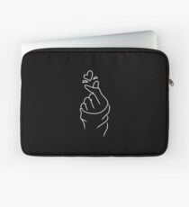 Cute Heart~ White on Black Laptop Sleeve