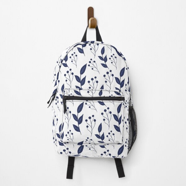 Item preview, Blue Leave Pattern on a white background designed and sold by Alpha Naomi Designs.