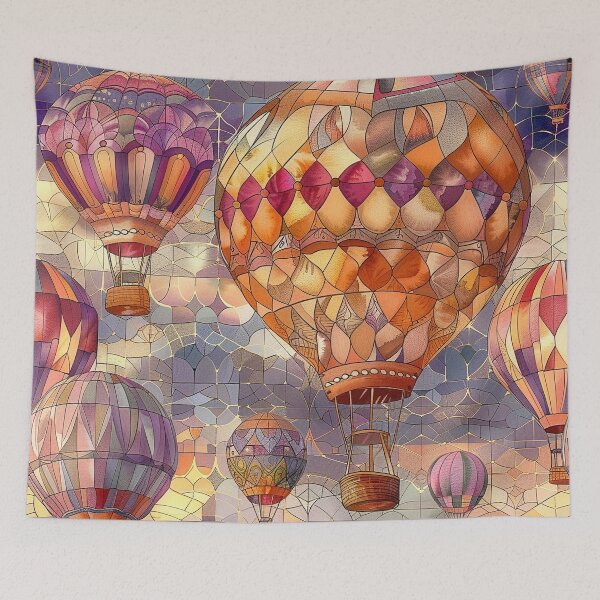 Item preview, Lilac and Gold Mosaic Art - Hot Air Balloons designed and sold by HausKatz.