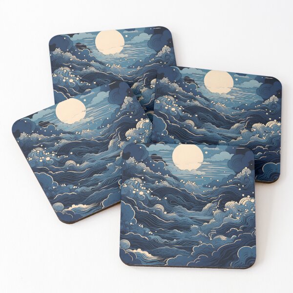 Item preview, Blue and white Line Art cloud print designed and sold by dcrc.