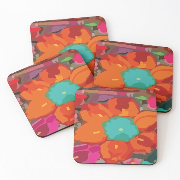 Item preview, Boho chic style embroidery flower orange maximalist decor designed and sold by T-Mex.