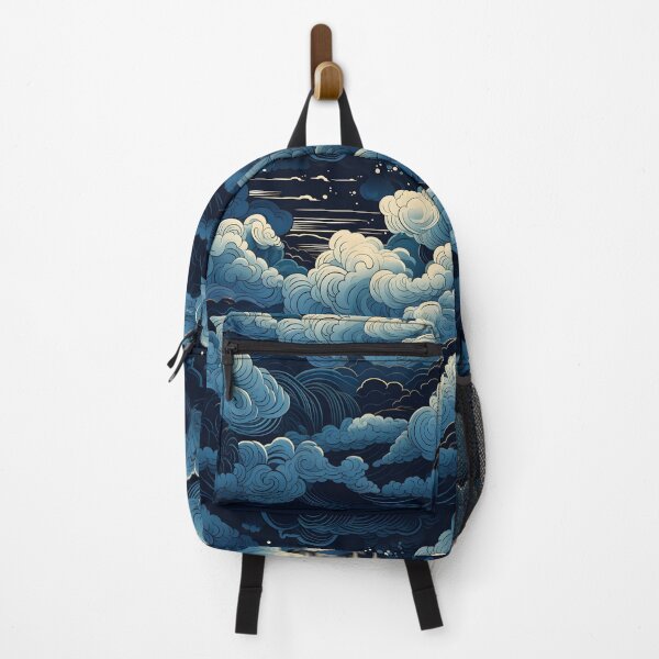 Item preview, Blue and white Line Art cloud print designed and sold by dcrc.
