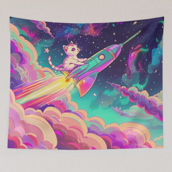 Item preview, Stellar Whiskers Rocket Ride designed and sold by ArtGentle.