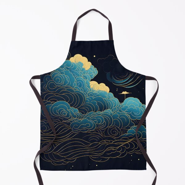 Item preview, blue and white line art cloud print designed and sold by dcrc.