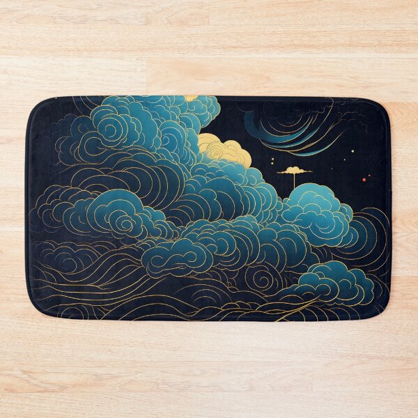 Item preview, blue and white line art cloud print designed and sold by dcrc.