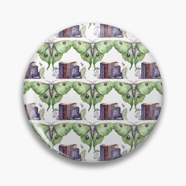 Item preview, Chinese Moon Moth Bookish Pattern designed and sold by IndieBookCove.