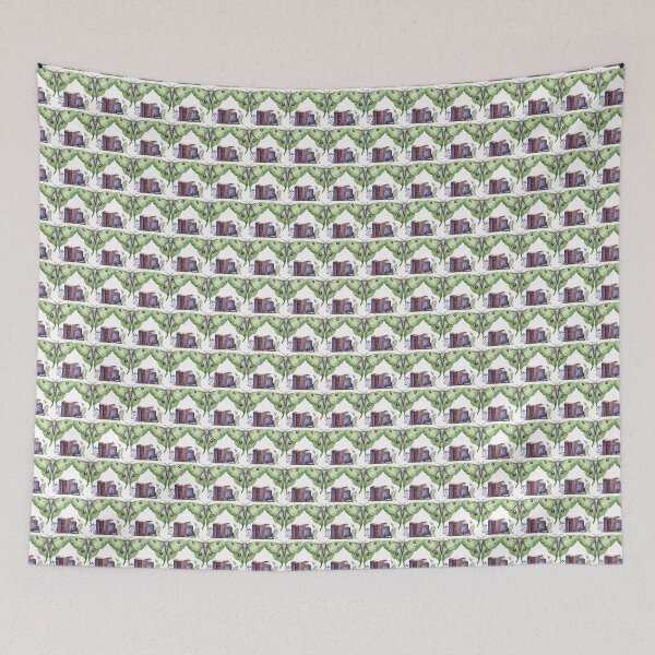 Item preview, Chinese Moon Moth Bookish Pattern designed and sold by IndieBookCove.