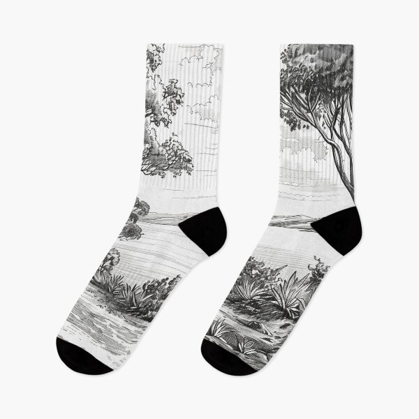 Item preview, Landscape Pencil Drawing Australiana designed and sold by SOCaptivating.