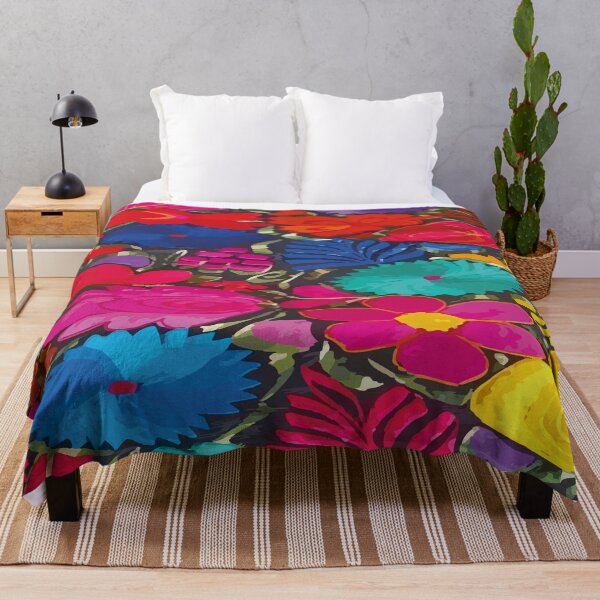 Item preview, Dopamine decor embroidery vibrant mexican flowers designed and sold by T-Mex.