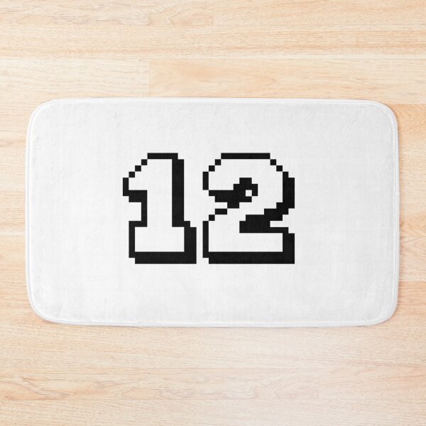 Item preview, 12, twelve, white, retro video game, 1 up! designed and sold by Numbers-Art.