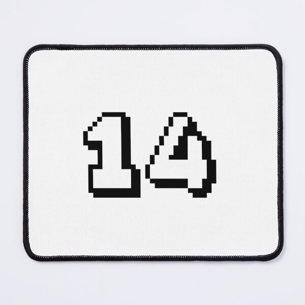 Item preview, 14, fourteen, white, retro video game, 1 up! designed and sold by Numbers-Art.