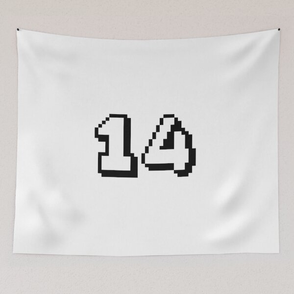 Item preview, 14, fourteen, white, retro video game, 1 up! designed and sold by Numbers-Art.