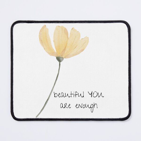 Item preview, You Are Enough yellow flower on stem designed and sold by Ideas-BYDESiGN.