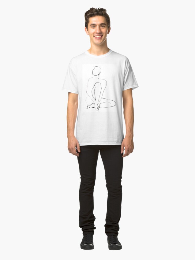 Alternate view of Nude Model Pose Drawing Classic T-Shirt