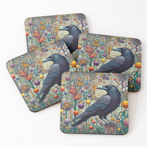 Item preview, Crow in a surreal garden designed and sold by Kallak-AI-Art.
