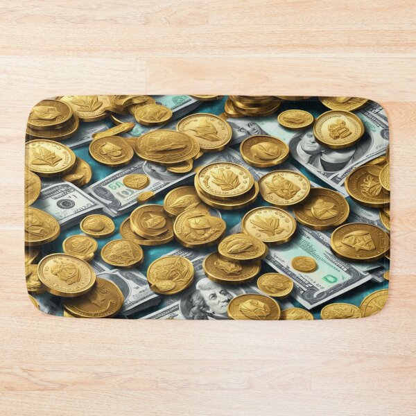 Item preview, coins and dollar bills. Let's wealth! designed and sold by BlissMarket.