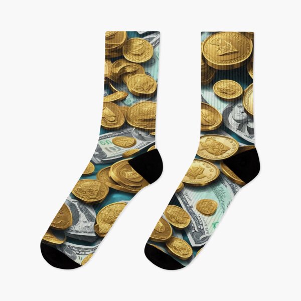 Item preview, coins and dollar bills. Let's wealth! designed and sold by BlissMarket.