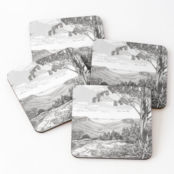 Item preview, Landscape Pencil Drawing Australiana designed and sold by SOCaptivating.