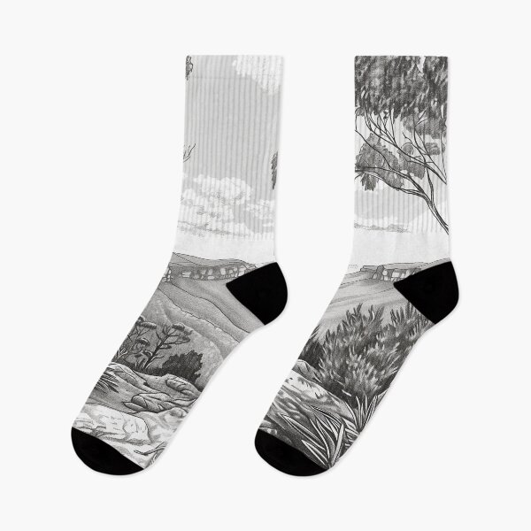 Item preview, Landscape Pencil Drawing Australiana designed and sold by SOCaptivating.