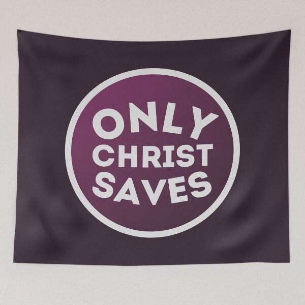Item preview, Only Christ Saves - Christian quote designed and sold by vinxChosen.