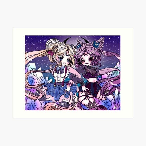 ||Cosmic Gothic Moon Princesses|| Art Print