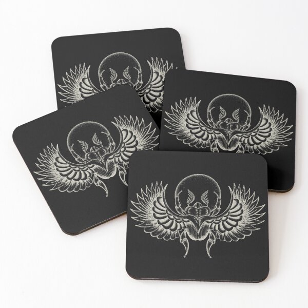 Item preview, Scarab Beetle Dot Work Drawing - White Version designed and sold by Arcane Orchid.
