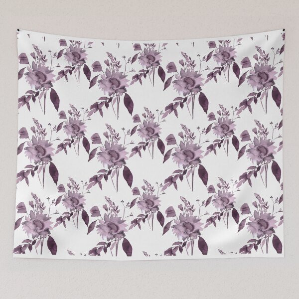 Item preview, Viv – Eggplant on White designed and sold by Elizabeth Becker.