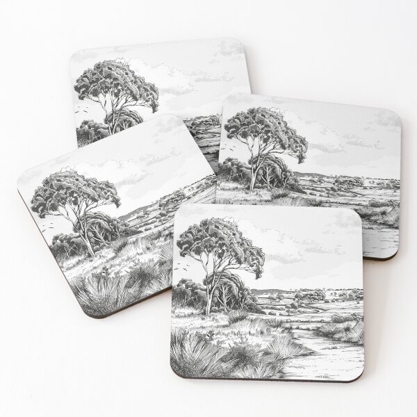Item preview, Landscape Pencil Drawing Australiana designed and sold by SOCaptivating.
