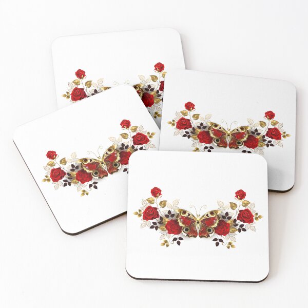 Item preview, Symmetrical flower arrangement with red butterfly designed and sold by Blackmoon9.