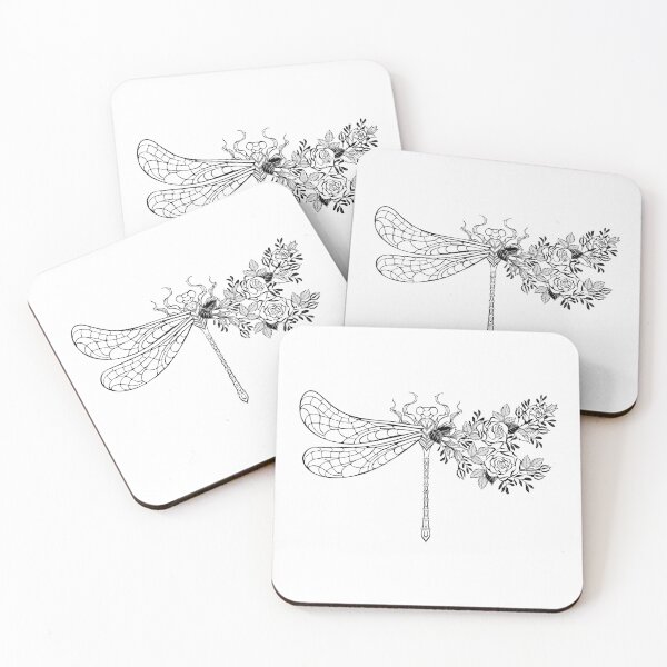 Item preview, Flower dragonfly with contour rose designed and sold by Blackmoon9.