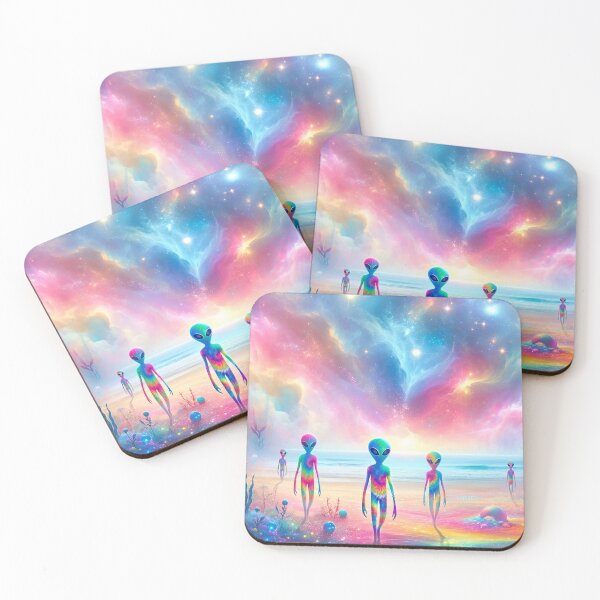 Item preview, tie dye aliens enjoy the beach designed and sold by EasyBreezyVibes.