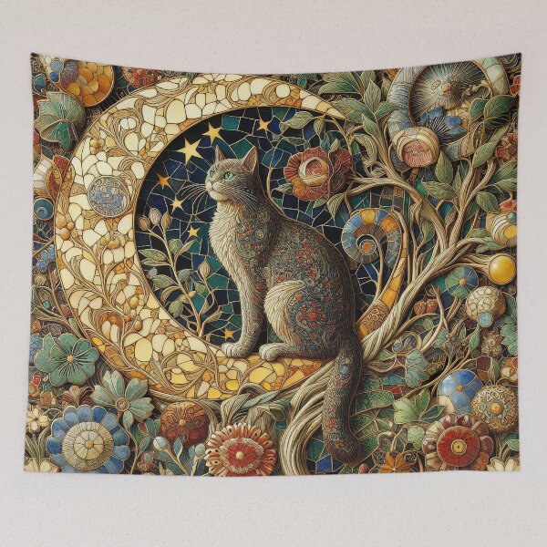 Item preview, Cat in the garden of the Moon designed and sold by Kallak-AI-Art.