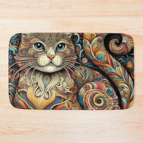 Item preview, Art Nouveau Cat designed and sold by Kallak-AI-Art.