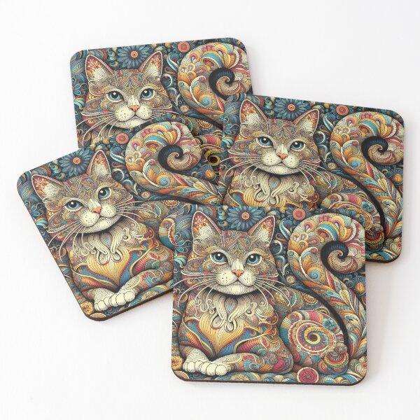 Item preview, Art Nouveau Cat designed and sold by Kallak-AI-Art.