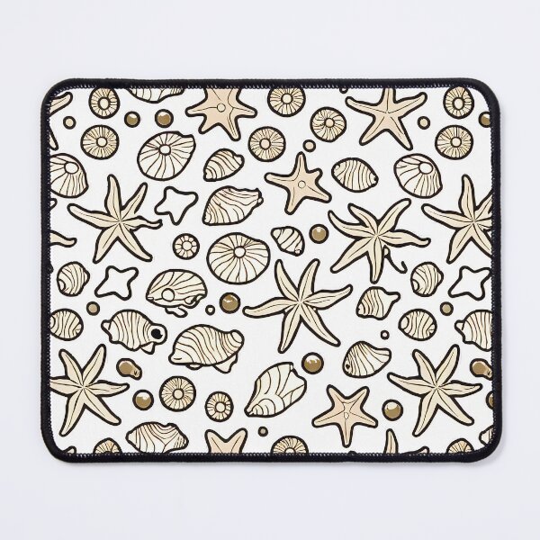 Item preview, Pattern of sepia shaded sea shells designed and sold by budhapix.