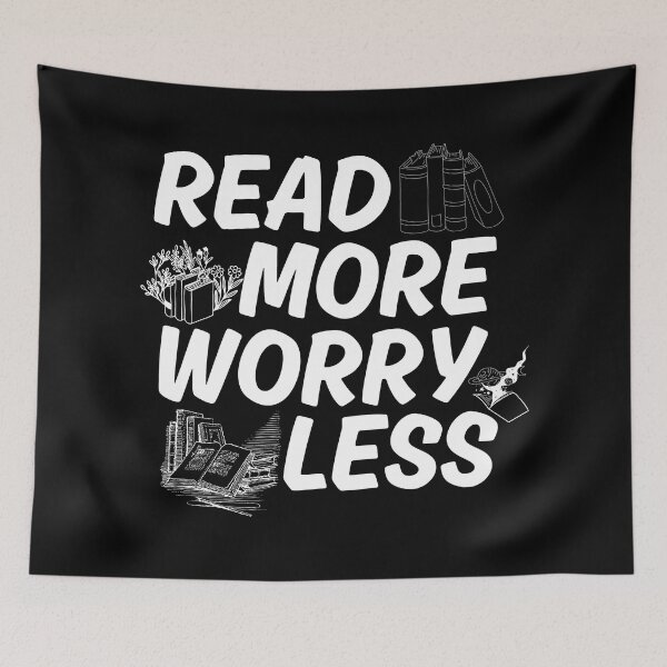 Item preview, Read More Worry Less - BookWorm - Read More Worry Less Tee - Read More Worry Less Shirt Books  designed and sold by Wiss2Arts.