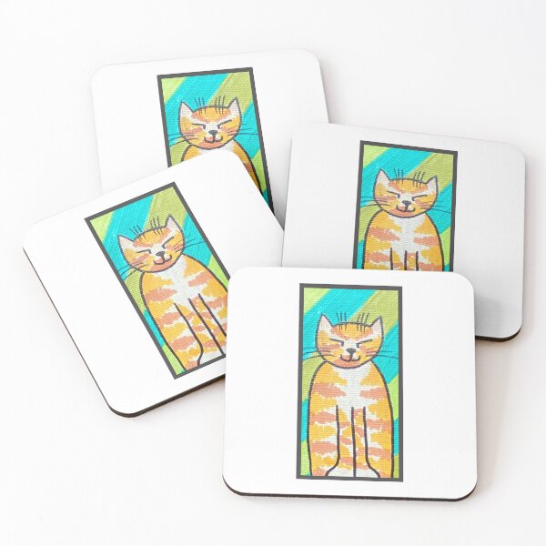 Item preview, Diagonal Stripe Cat #6 designed and sold by ErinBrieArt.
