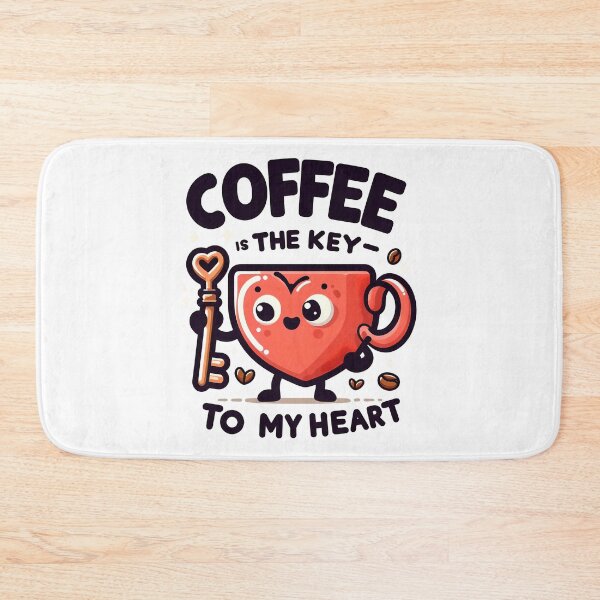 Item preview, Coffee is the Key to My Heart, PUN, typography designed and sold by maxmaj.