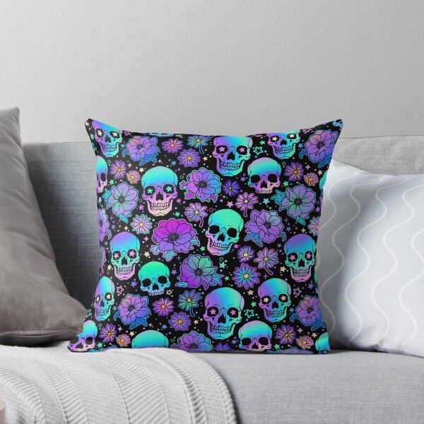 Item preview, Kawaii Goth Floral Pastel Skulls designed and sold by 13ThDimension.