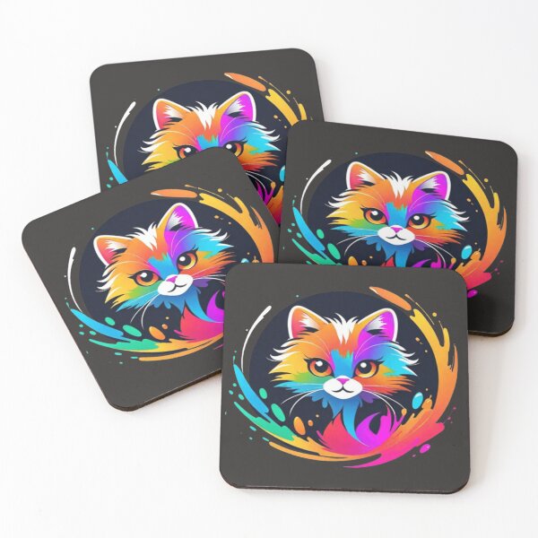 Artikelvorschau, Bunte Katze entworfen und verkauft von paintandwhisker.
